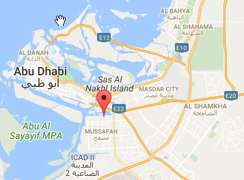 Location map of Abilities Medical Equipment, in Abu Dhabi, UAE