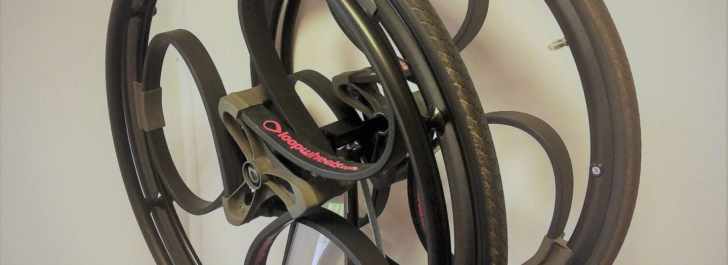 Black loopwheels with suspension for wheelchairs