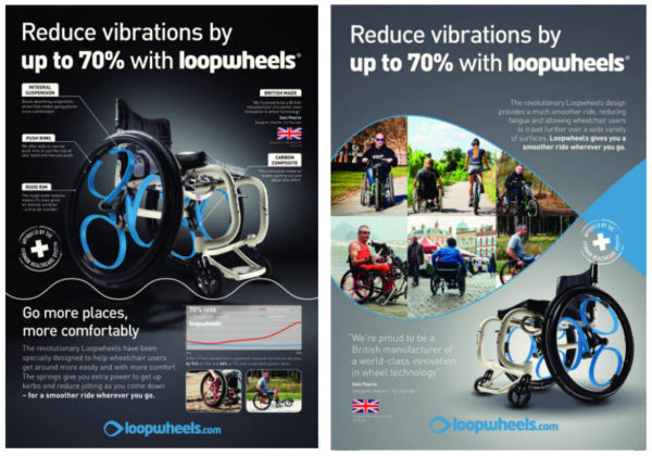New Marketing banner and poster for loopwheels for wheelchairs